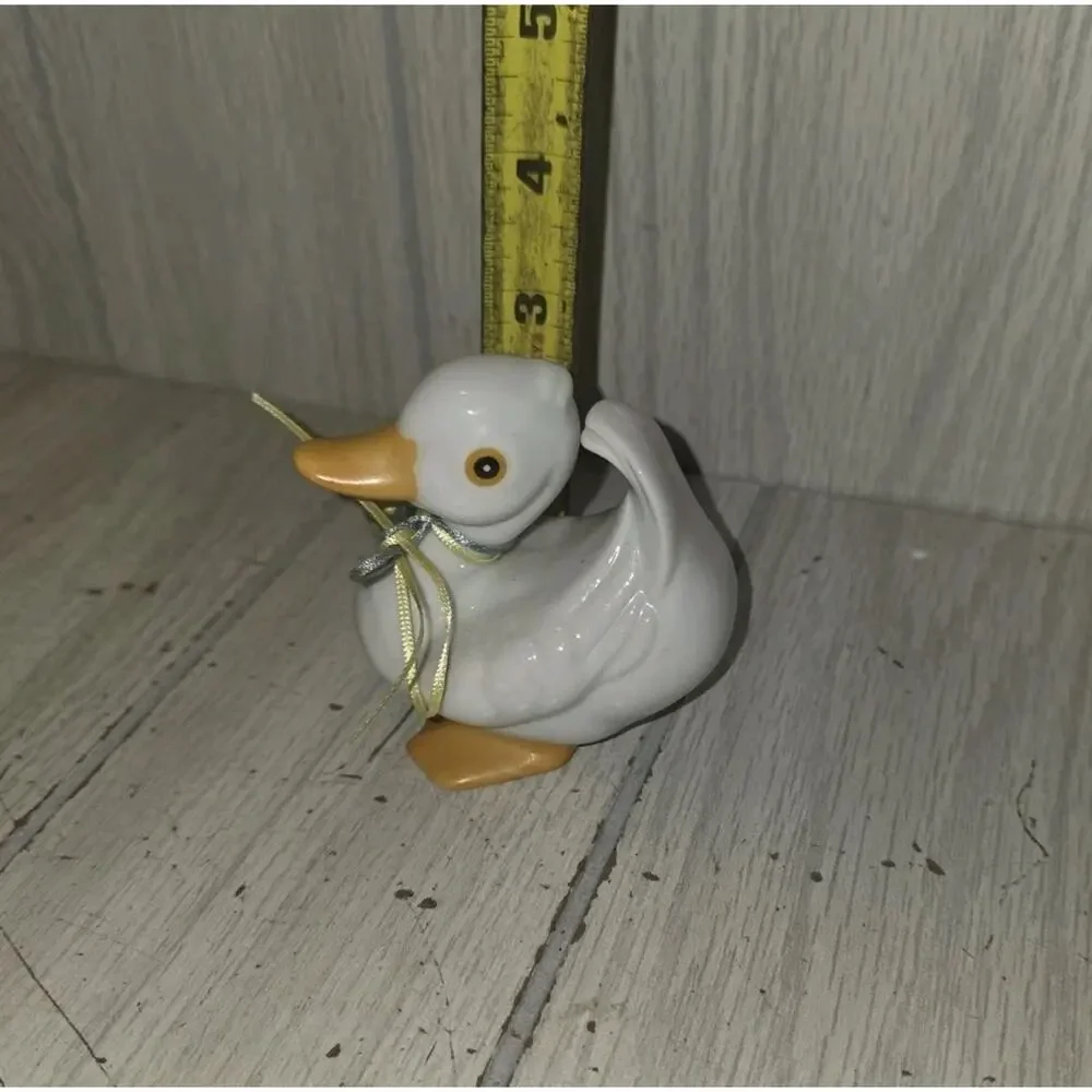 Vintage White Ceramic Duck Homco #1414 Easter Spring Decor Farmhouse Cottagecore